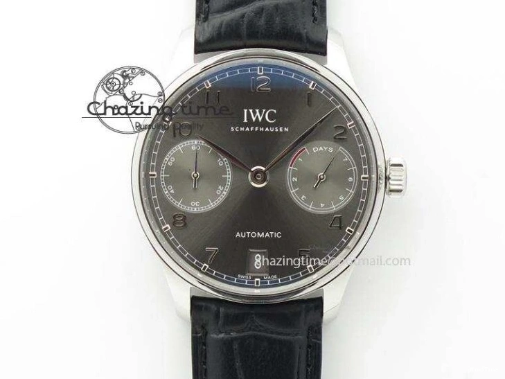 MIROTIME 0423 Portuguese Real PR IW500127 RG ZF 1:1 Best Edition Grey Red Dial On Brown Leather Strap A52010 V AllSeason 7331